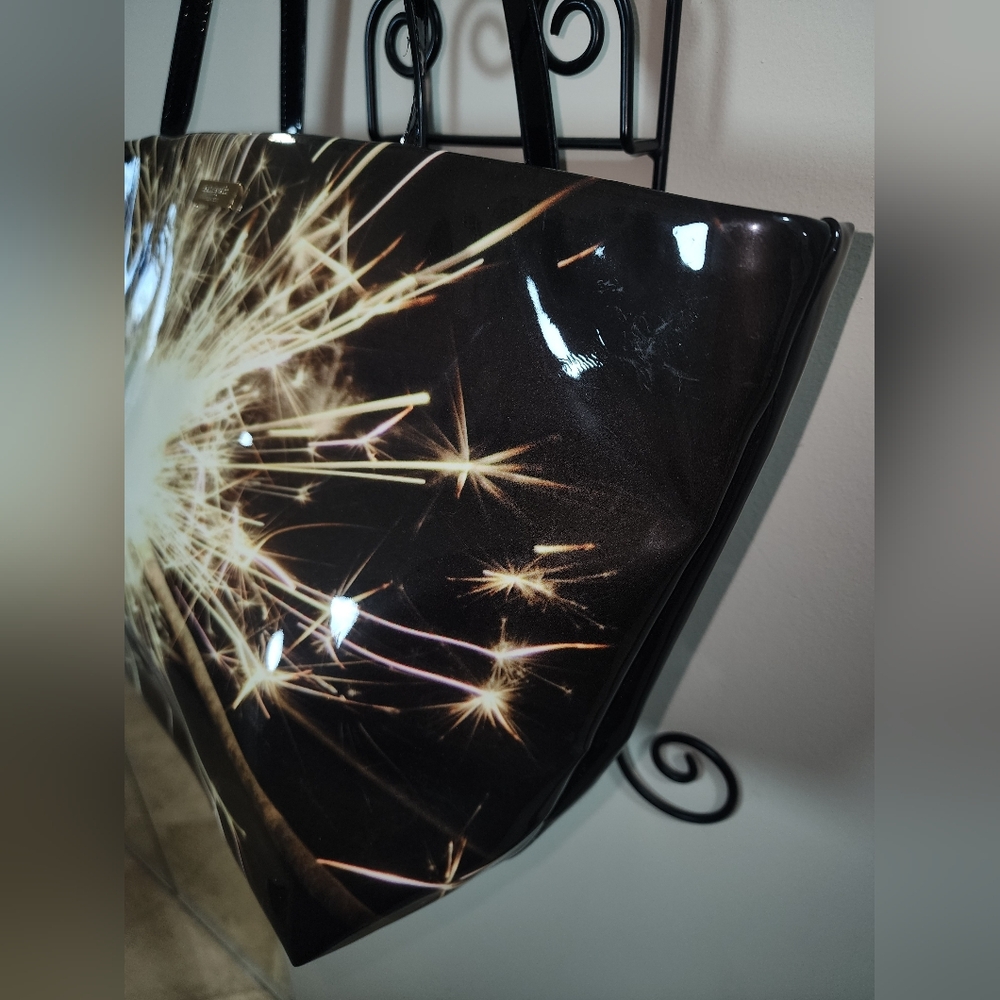 Kate Spade New York "Let Sparkles Fly" Black Fireworks Large Tote Purse - Picture 5 of 10